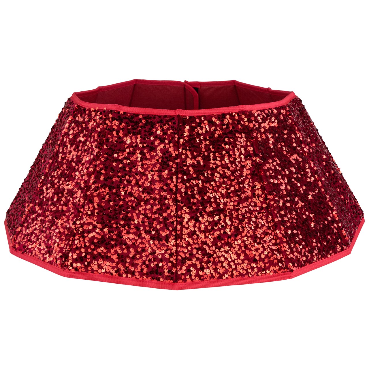 Northlight 26" Red Sequins Hexagonal Christmas Tree Collar